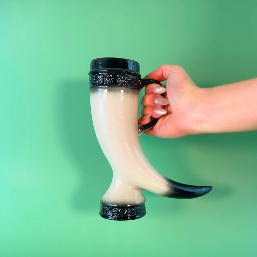 Cocktail * | Ceramic Viking Horn Tiki Mug 460Ml Best-Selling