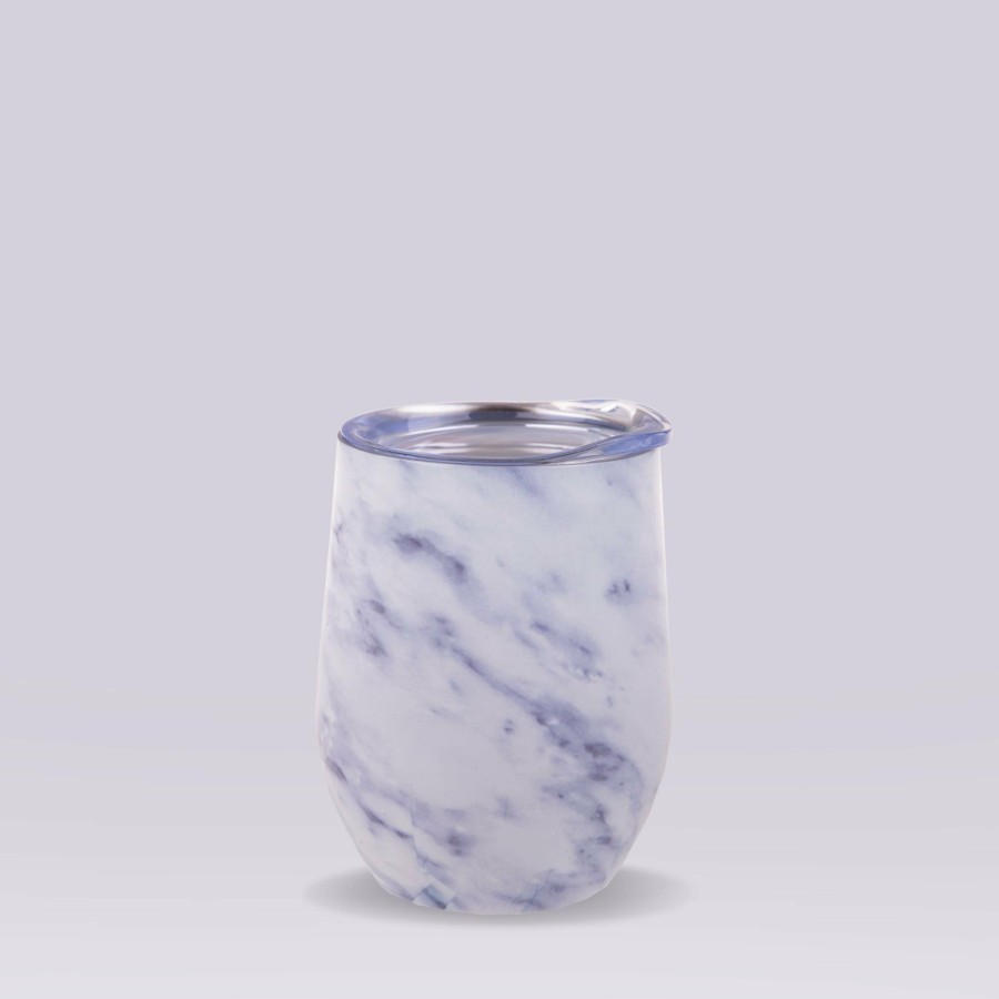 Insulated * | Insulated Wine Tumbler White Marble 330Ml Top Sellers