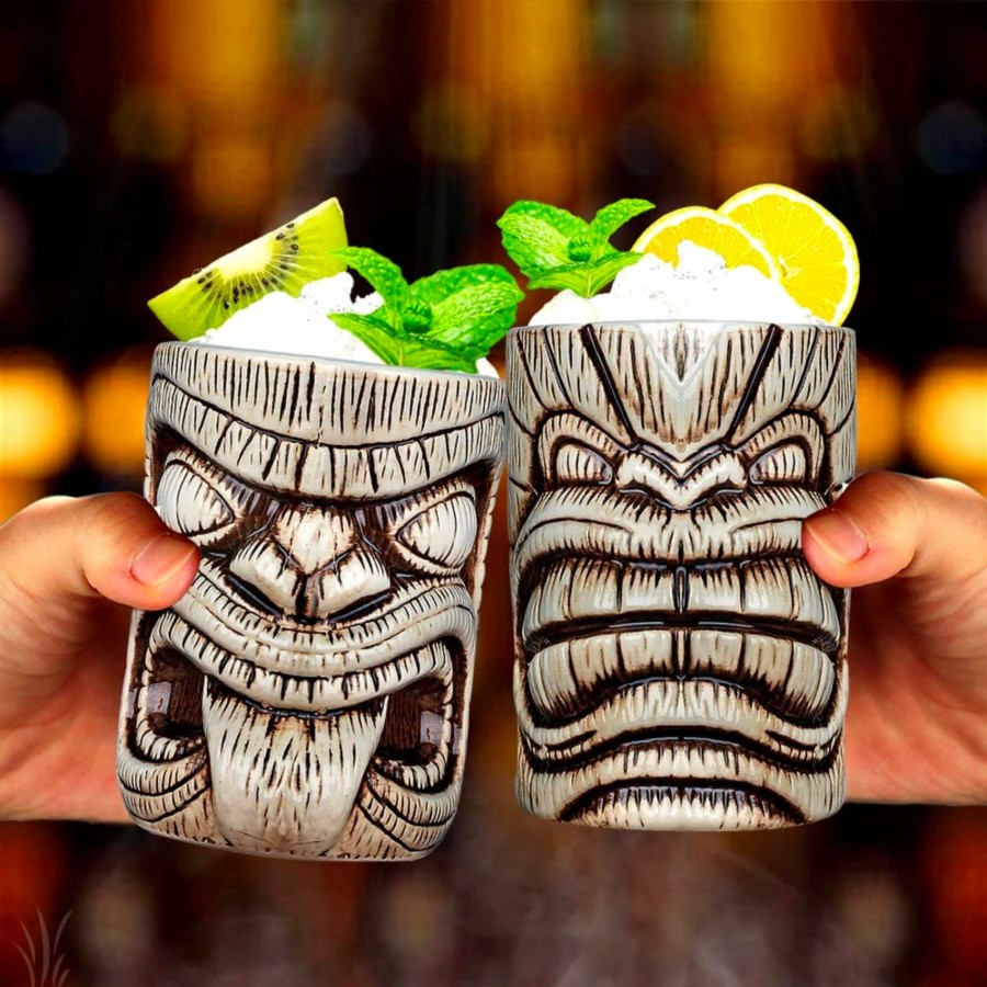 Cocktail * | Ceramic Toscano Tiki Mug Gift Set Best-Selling