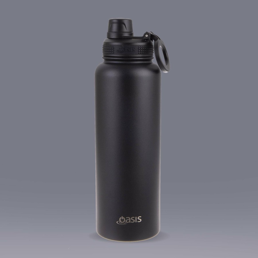 Insulated * | Insulated Challenger Black Water Bottle 1.1 Litre New In