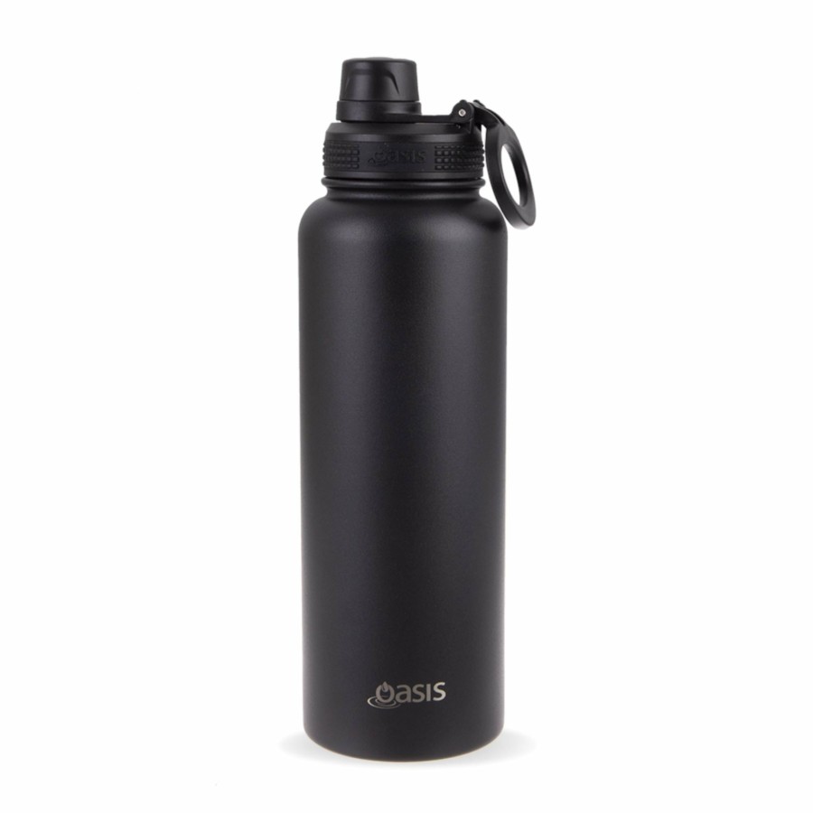 Insulated * | Insulated Challenger Black Water Bottle 1.1 Litre New In