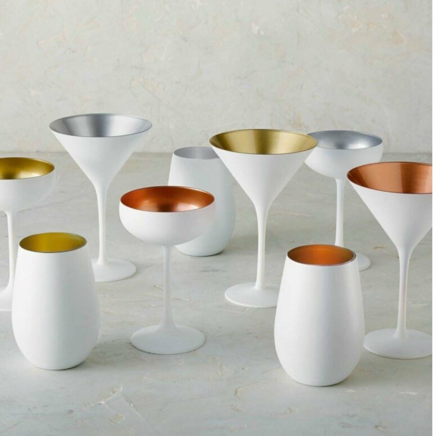 Cocktail * | Stolzle Olympic Martini Glasses White & Gold 240Ml Set Of 6 Best-Selling