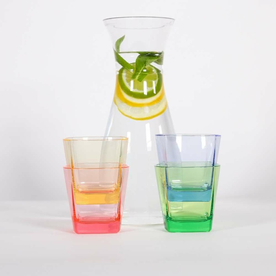 Plastic Drinkware * | Unbreakable Mixed Coloured Tumbler Glass 260Ml Set Of 4 New In