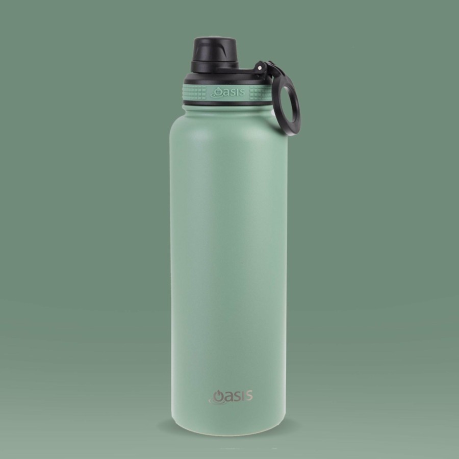 Insulated * | Insulated Challenger Sage Green Water Bottle 1.1 Litre Best-Selling