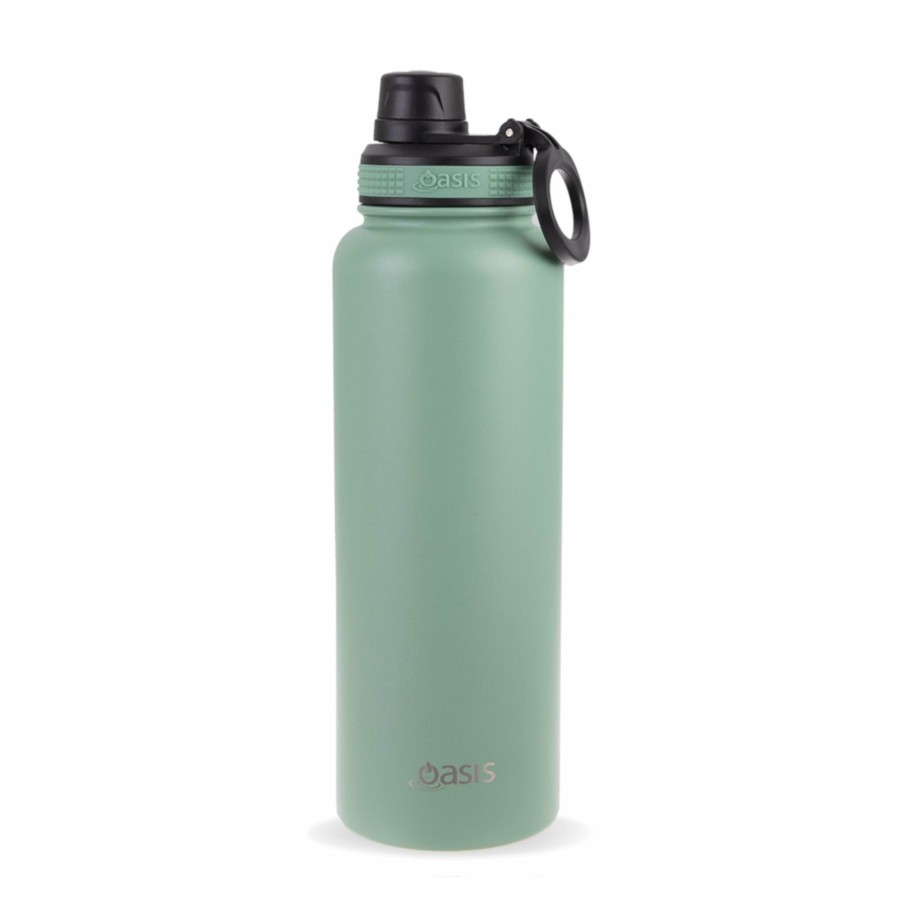 Insulated * | Insulated Challenger Sage Green Water Bottle 1.1 Litre Best-Selling