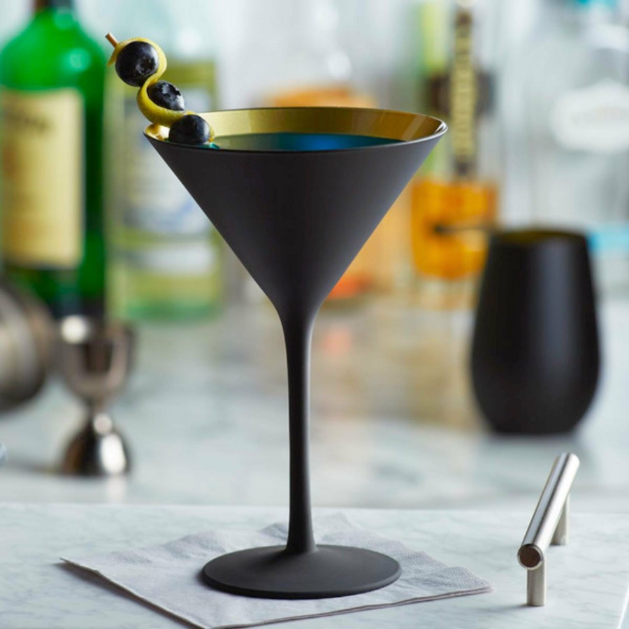 Cocktail * | Stolzle Olympic Martini Glasses Black & Gold 240Ml Set Of 6 Excellent