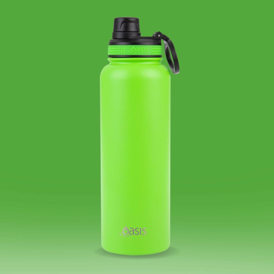 Insulated * | Insulated Challenger Neon Green Water Bottle 1.1 Litre Hot Selling