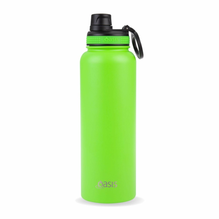 Insulated * | Insulated Challenger Neon Green Water Bottle 1.1 Litre Hot Selling