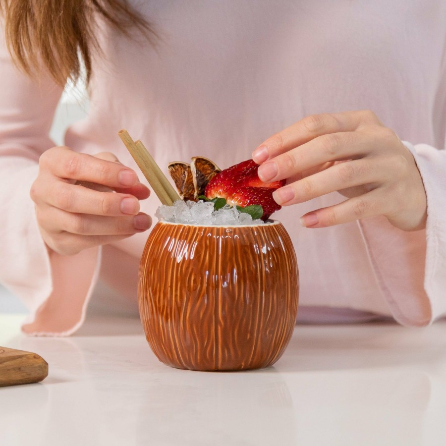 Cocktail * | Ceramic Coconut Tiki Mug 500Ml Best-Selling